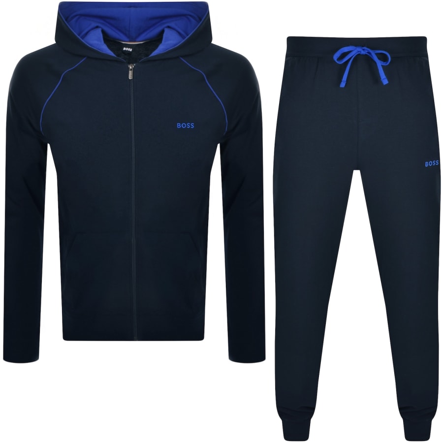 BOSS Hooded Tracksuit Dark Blue